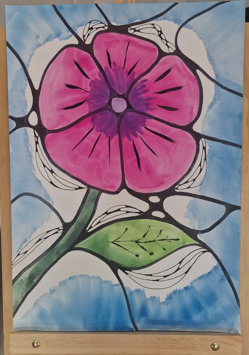 Pink Bloom – Neurographic Hibiscus Abstraction
