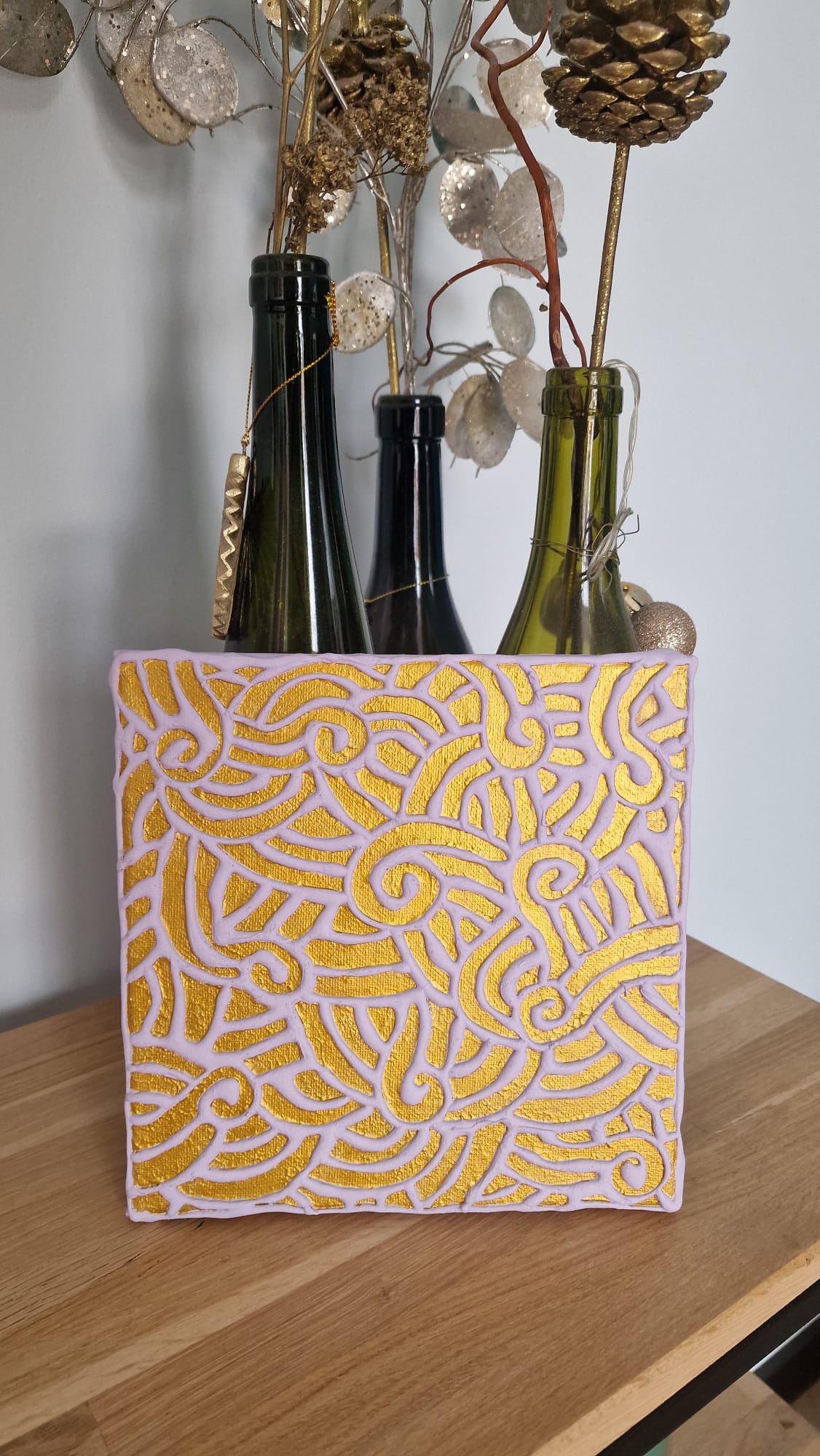 Golden Flow – Textured Relief Canvas