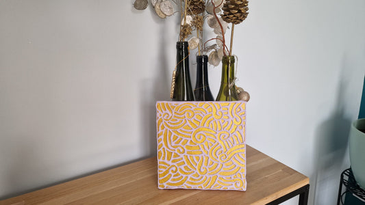 Golden Flow – Textured Relief Canvas