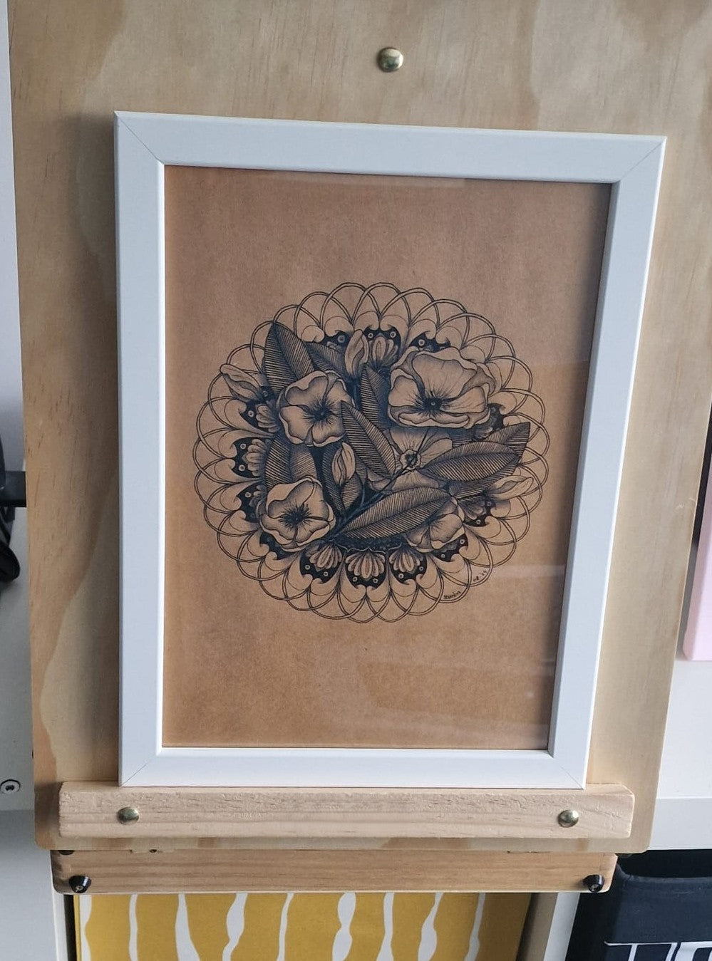 Botanical Mandala – Original A4 Art Illustration on Kraft Paper