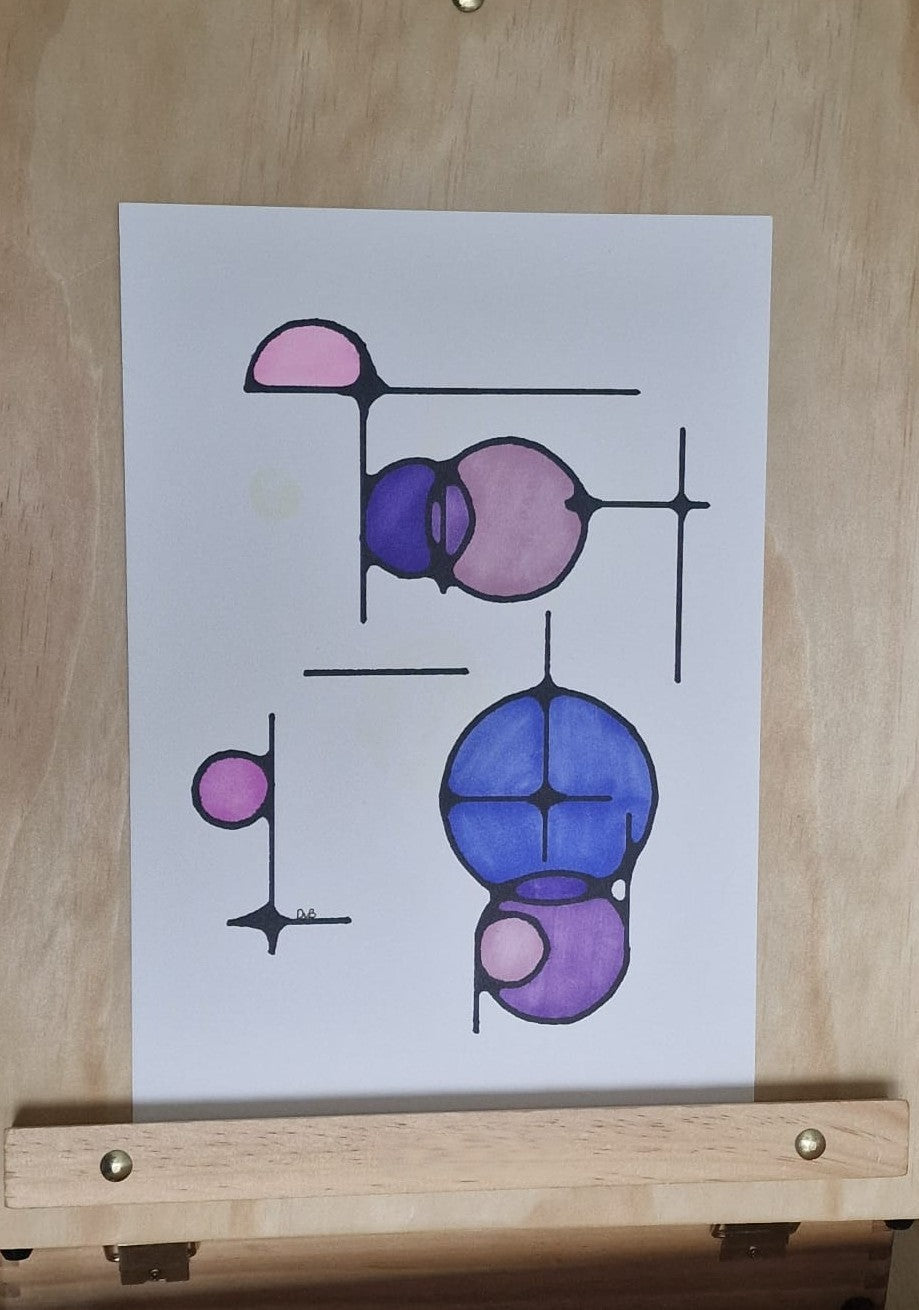 Abstract Orbit – Original A4 Modernist Geometric Art Illustration