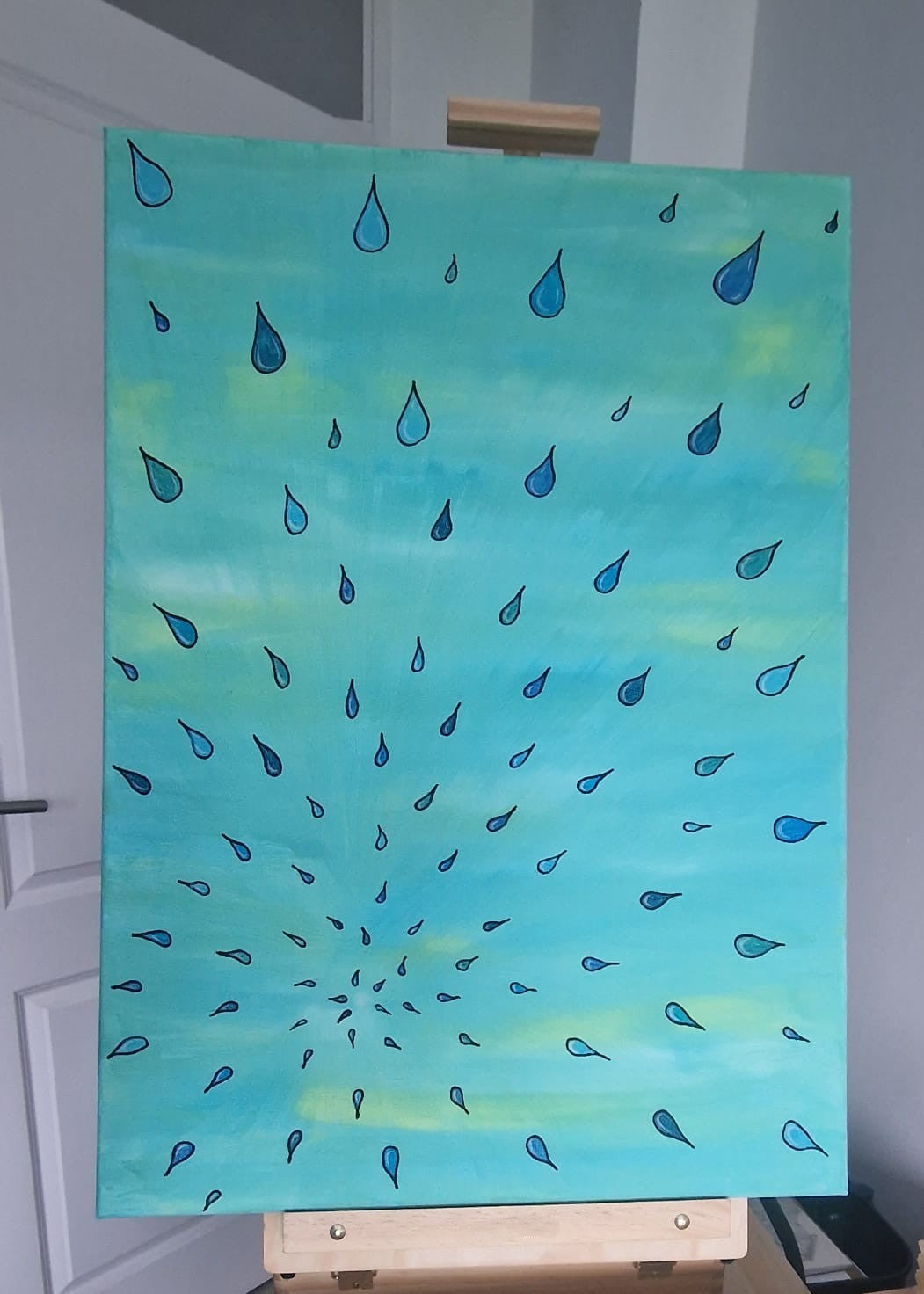 Vortex of Rain – Original 70x50 Acrylic Canvas Painting