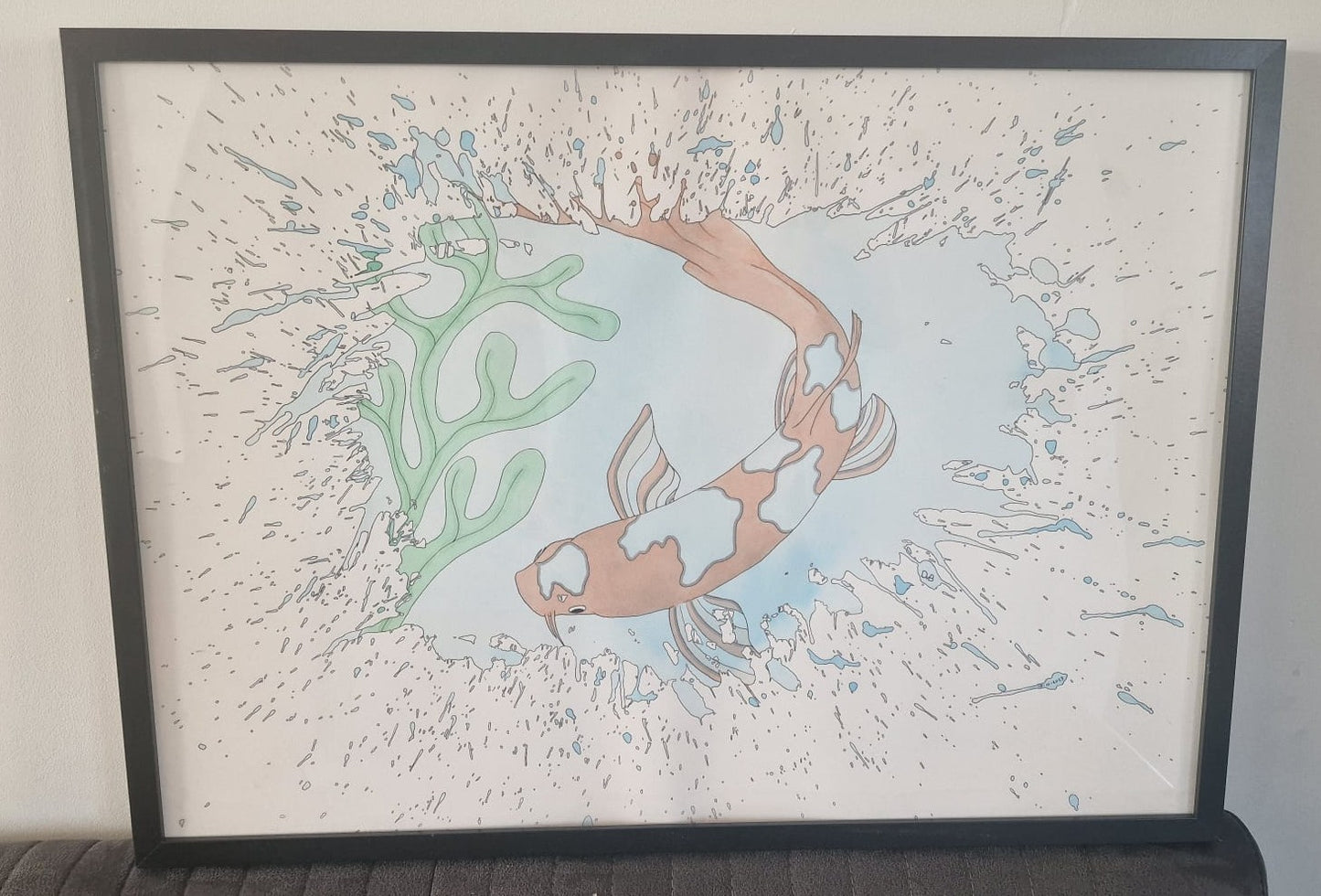 Zen Motion – Original Koi Carp Ink & Watercolor Study