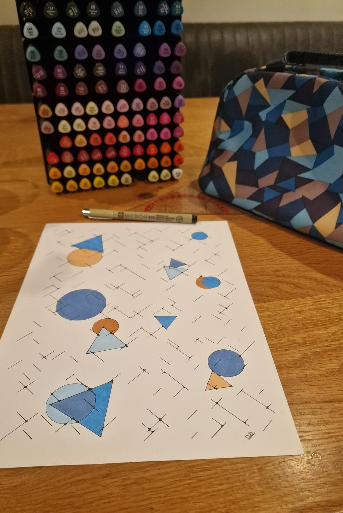 Blueprint of Chaos – Original A4 Hand-Drawn Geometric Art