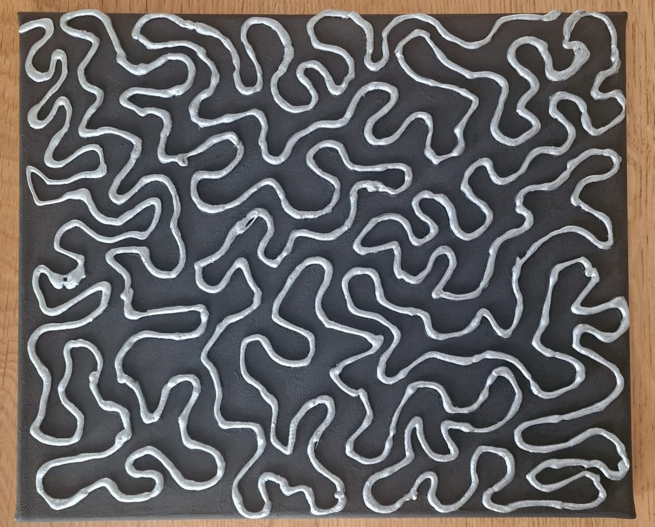 Silver Synapse – Tactile Metallic Flow on Obsidian Canvas