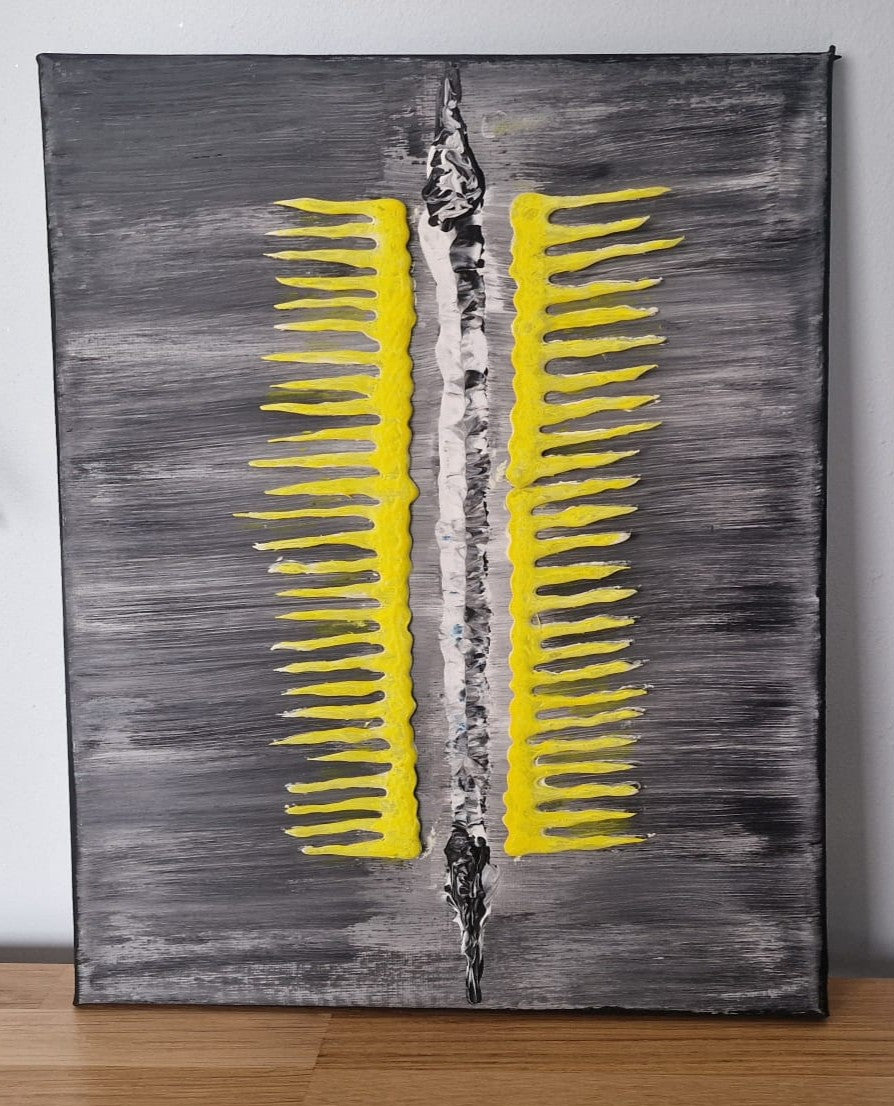 Electric Spine – Textured Abstract Canvas