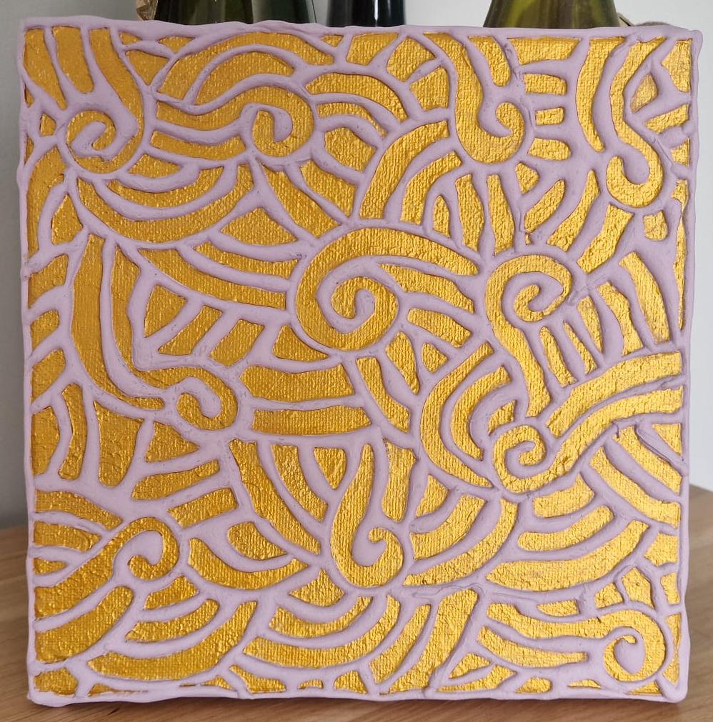 Golden Flow – Textured Relief Canvas