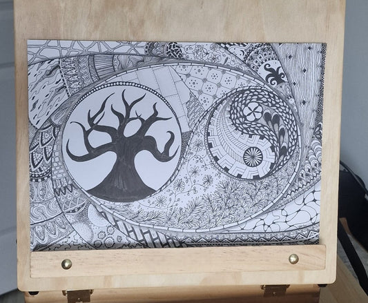 Yin Yang Tree of Life – Original A4 Art Illustration