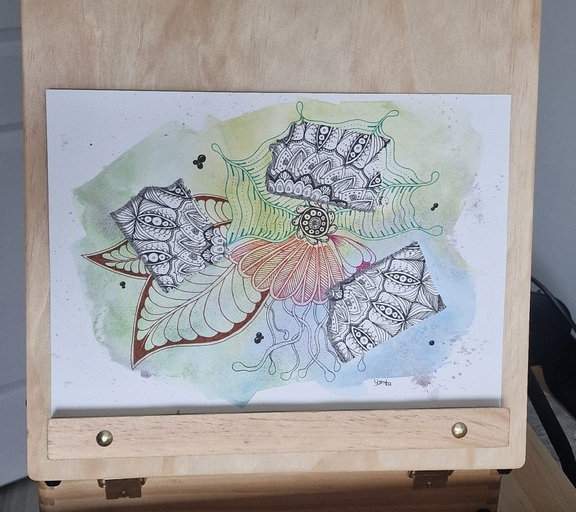 Ethereal Layers – Original A4 Mixed Media Art Illustration