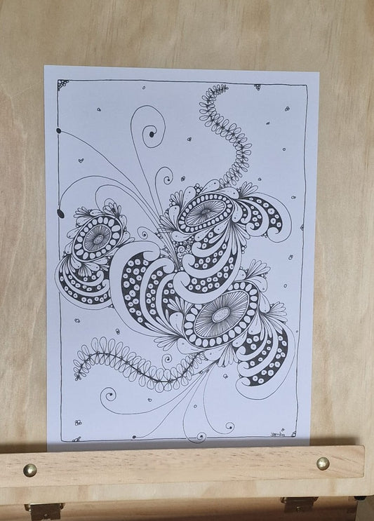 Whimsical Flow – Original A4 Art Illustration