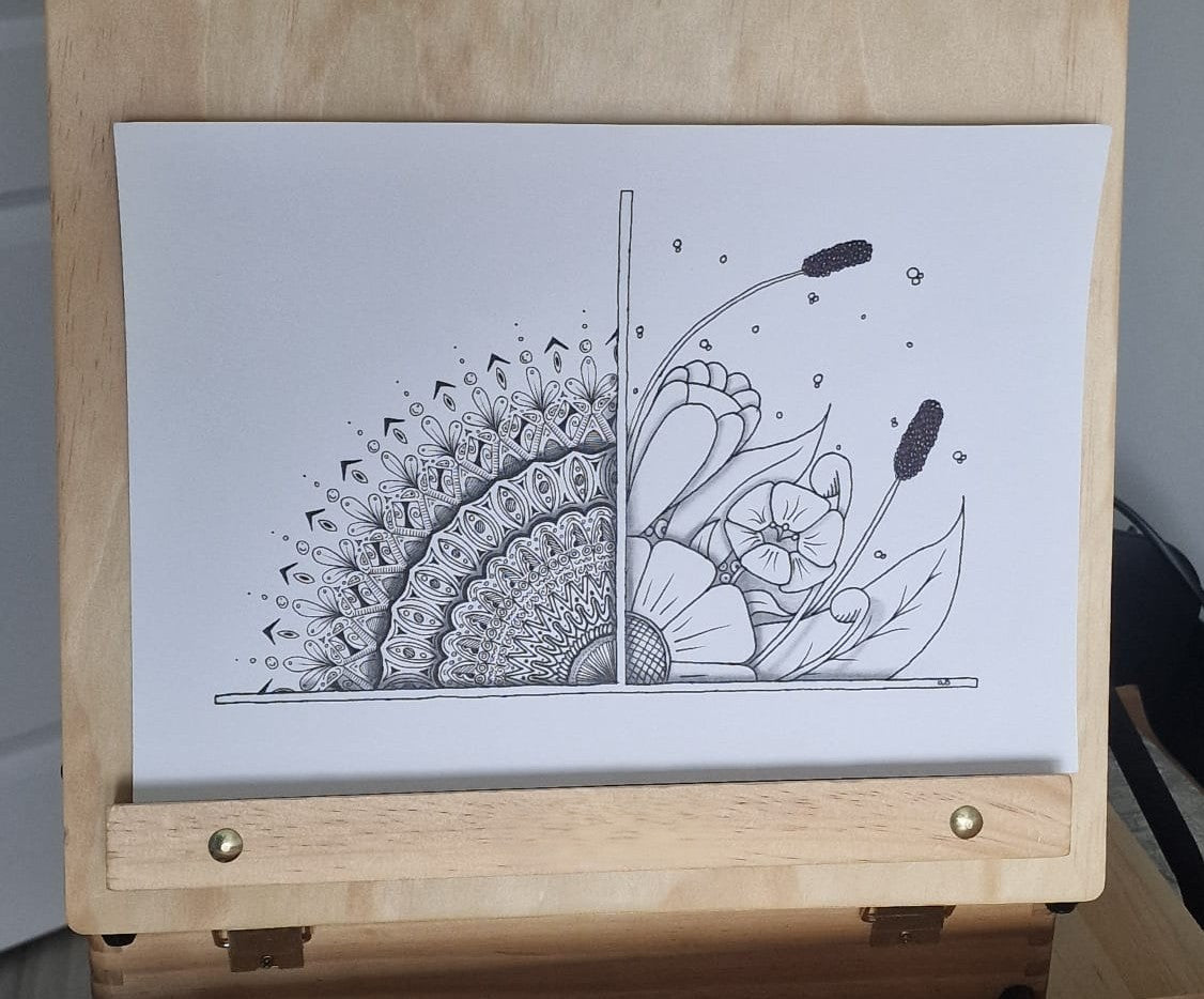 Mandala vs. Nature – Original A4 Art Illustration