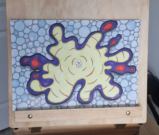 Radiant Ripple – Original A4 Pop-Abstract Art Illustration