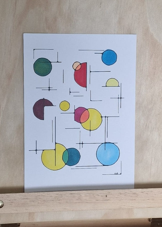 Atomic Orbit – Original A4 Modern Art Illustration