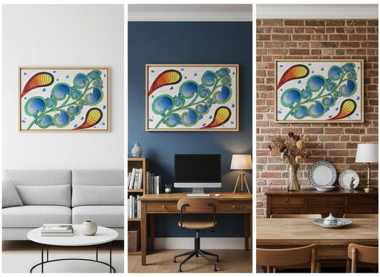 Vibrant Growth – Abstract Botanical Ink & Watercolor Study